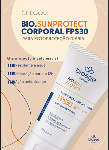 Bio Sun Protetct Protetor Corporal Fps30 Uso Diário Bioage
