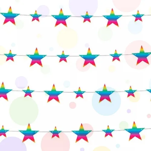 comprar Guirnalda Banderin Formas Estrellas Multicolor Cumpleaños