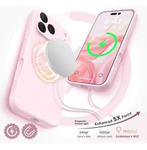 Capa Para iPhone 17 Pro Max Chalk Pink Silicone_63a7xy