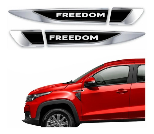 Par Adesivo Emblema Nova Fiat Strada 2020/2021 -freedom 79