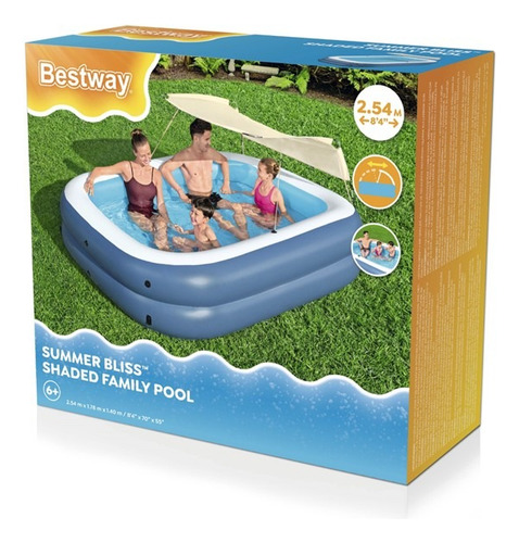 Alberca Inflable C/toldo 2.54x1.78x1.40 54449 Bestway Color Azul