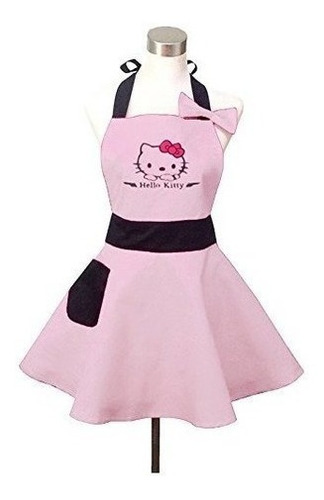 Lovely Hello Kitty Light Pink Retro Delantales De Cocina Par