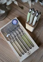 Comprar Juego De 6 Tenedores + 6 Cuchillos Laguiole Frances Lichen