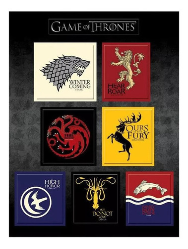Set 7 Imanes Game Of Thrones Casa Stark Targaryen Lannister