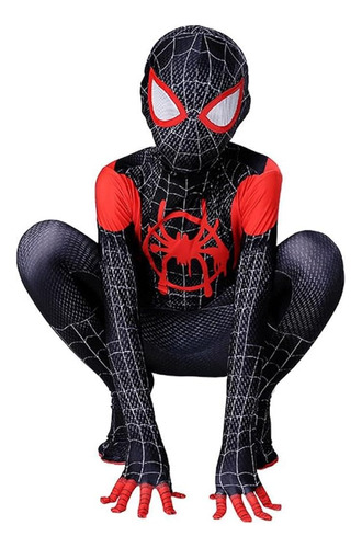 Disfraz De Spider Man Para Niño Talla L (10-12) Años-negro/r