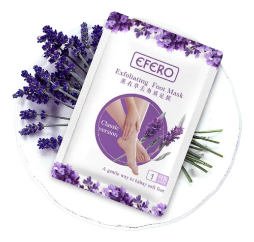 Kit Com 4 Pares De Meias Peeling Efero Lavanda Spa Dos Pés