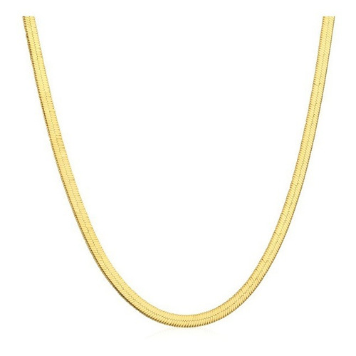 Collar Cinta Grueso, Ajustable, Plata 925, Baño Oro 18k