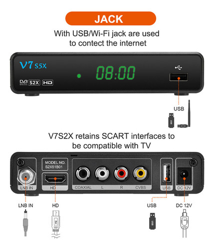 Para Receptor S5x Signal Dvb-s/s2/s2x V7 Receptor