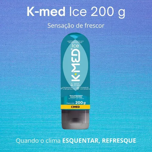 Kit 3 Lubricante Íntimo K-med Ice Gel Sexual Helado 200g