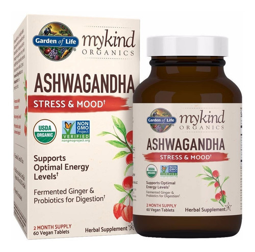 Ashwagandha Organica Garden Of Life 60 Tabletas Veganas