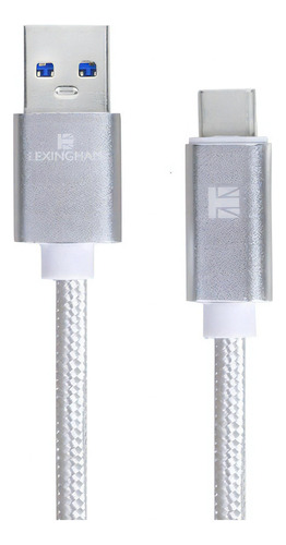 Cable Tipo C 3.0 Lexingham 5760 Plata 1 Metro Carga Rapida