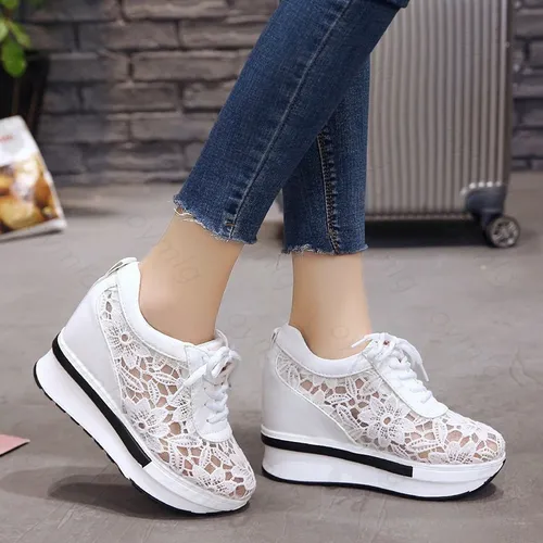 Zapatos De Plataforma Transpirables De Encaje For Mujer