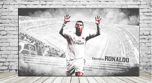 Cuadros Cristiano Ronaldo Real Madrid 30x57 Cm En Lienzo A2