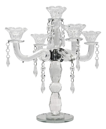 Allgala - Candelabro De Cristal De 5 Brazos, Candelabro Cóni