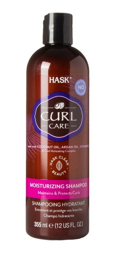 Shampoo Super Hidratante Para Rizos Curl Care Hask 355ml.