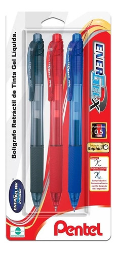 3 Boligrafos Pentel Energel X Bln105 Tinta Gel Liquida 0.5mm