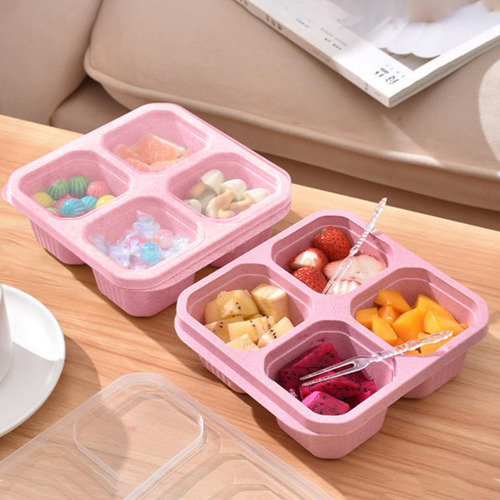 Recipientes Reutilizables Bento Box De 4 Compartimentos Para