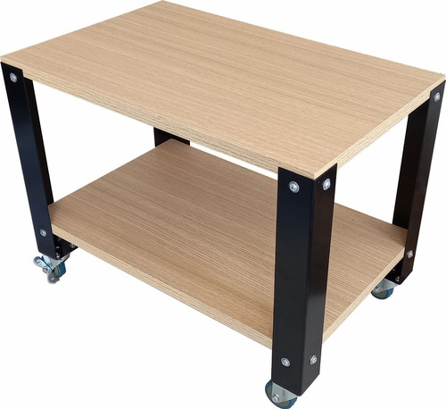 Mesa Auxiliar Multiuso Madera Melamina Con Ruedas