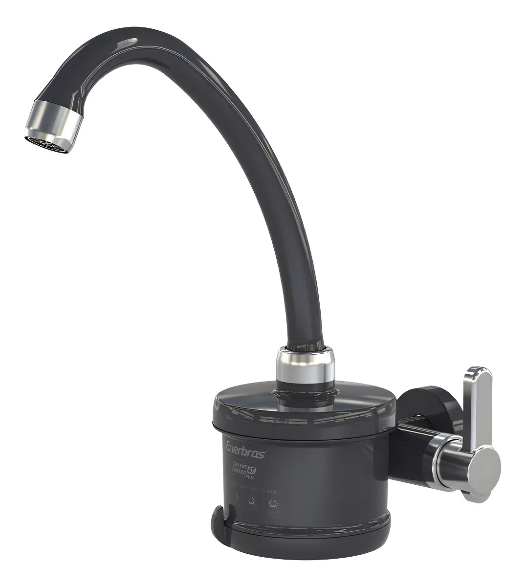 Torneira Elétrica De Parede 4 Temperaturas Enerbras Plus Acabamento Pvc Cor Preto/cromado