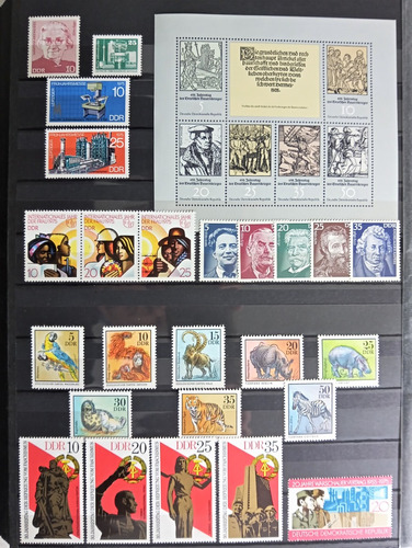 Alemania Ddr, Lote 87 Sellos 3 Blq 1975 Completo Mint L18516