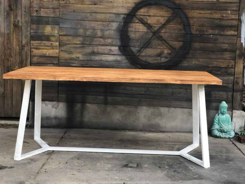 Imagen 3 de 6 de Mesa Comedor Industrial Vitage Hierro Madera