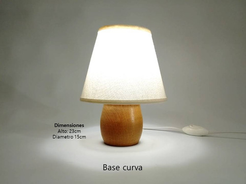 Imagen 4 de 7 de Velador Con Pantalla Estilo Moderno Escandinavo Base Madera