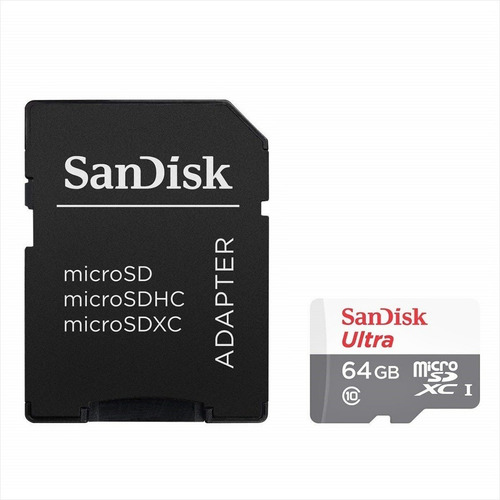 Imagen 1 de 3 de Tarjeta Micro Sdxc 64gb Sandisk Ultra, Uhs-i, C10, 100mb/s