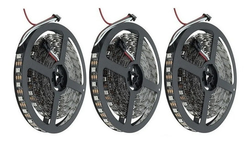 Imagem 1 de 6 de 03 Fita Led Ws2812b Ws2812 Endereçável 5 Metros 300 Leds 5v
