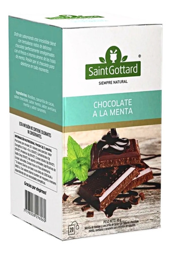 Infusion Saint Gottard Chocolate A La Menta X 20 Saquitos