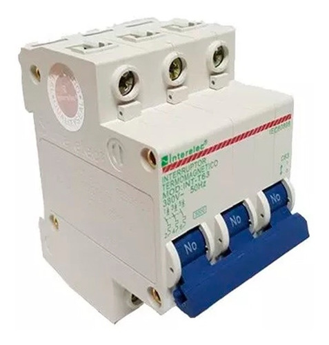 Imagen 1 de 5 de Interruptor Llave Térmica Tripolar 25a 380v Interelec 401364