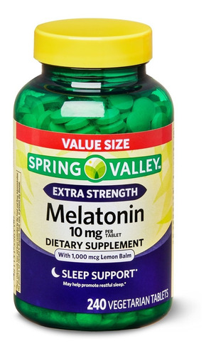 Melatonina 10mg Dormir Relajación Sueño Profundo 240 Tabs Sabor Sin sabor