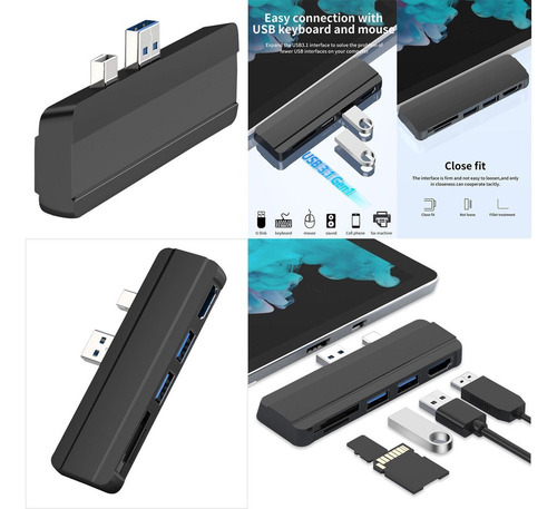 ` . Adaptador Universal Usb Hub Usb 3.0 For Surface Pro 3 5