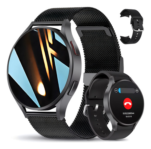 Reloj Inteligente Hombres Bluetooth Smart Watch Impermeable Malla Malla Negra