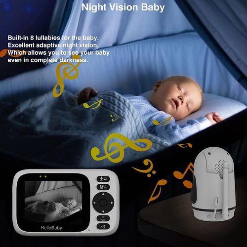 Hellobaby Monitor De Bebé Con Cámara Y Audio - Visión Noctur