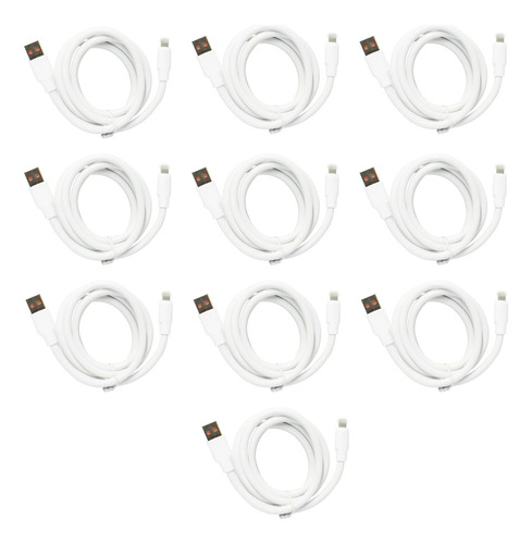 10 Pz Cable Usb A Light 90cm Plastico Reforzado Iph - T3568