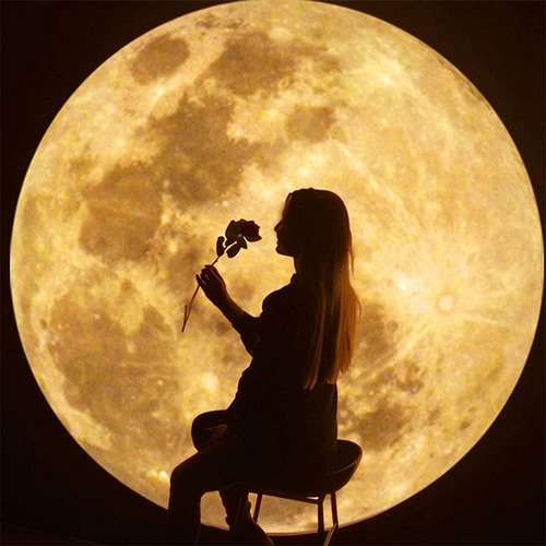 Lâmpada De Projeção Da Lua, Atmosfera De Fundo, Luz Noturna,