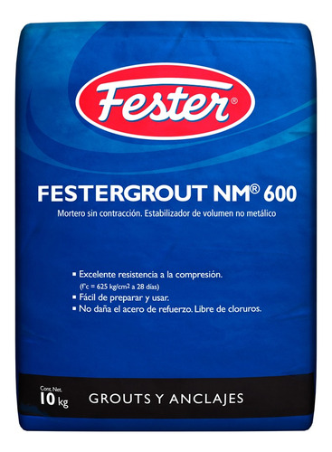 Mortero Estabilizador Festergrout N.m. 600 Saco 30/kgs