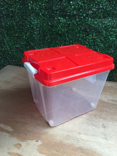 Caja Multiusos Organizadora 27 Lts Con Ruedas Transparente