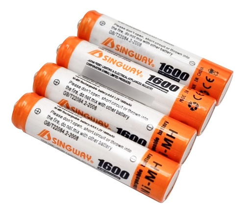 Pilas Alcalinas Recargables 1600 Mah X4 Aaa Aa Calidad Atrix