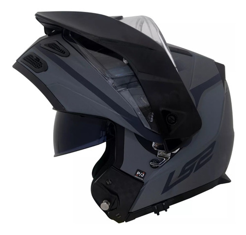 Capacete Ls2 Articulado Metro Evo Ff324 Era Titânio Fosco