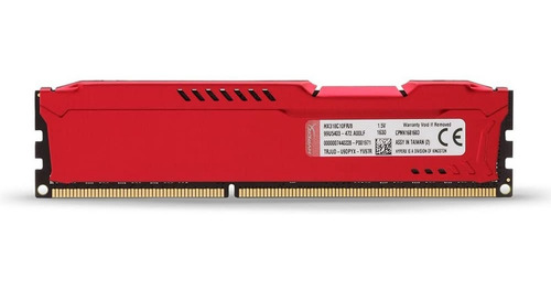 Memoria Ram Hyperx Fury Hx318c10fr/8 8gb Ddr3 1866 Mhz Rojo