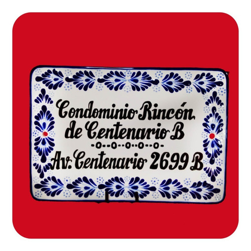 Imagen 7 de 7 de Placa Talavera Poblana Personalizada Rectangular 30x22cm Plc