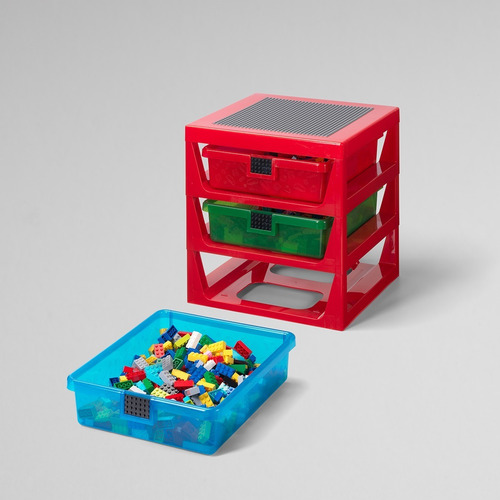 Imagen 5 de 10 de Lego Canastos Contenedores Mesa 3 Cajones Storage Rack