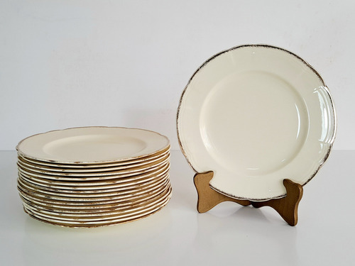 Platos Playos Alfred Meakin England En Loza 12u Antiguos Blanco Lisa (Usado)