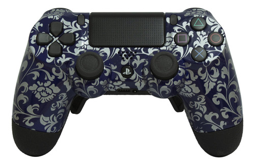 Controle Stelf Ps4 Floral Blue Casual Controle Sem Paddles