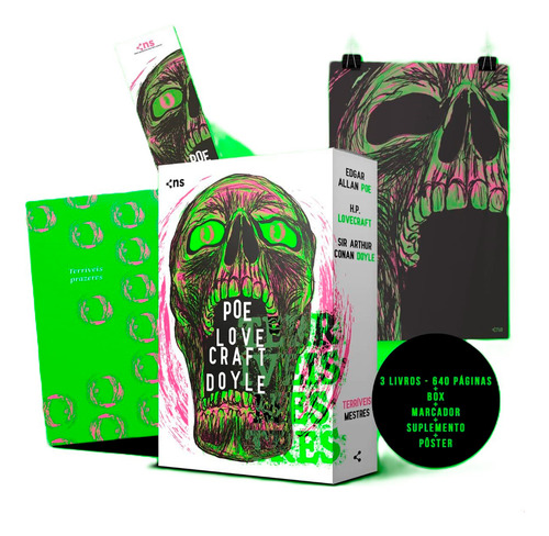 Box Terríveis Mestres - Edgar Allan Poe, H.p. Lovecraft, Arthur Conan Doyle (3 Livros + Pôster + Suplemento)
