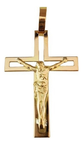 Pingente Cristo Na Cruz Vazado 10 Gramas Ouro 18k 750