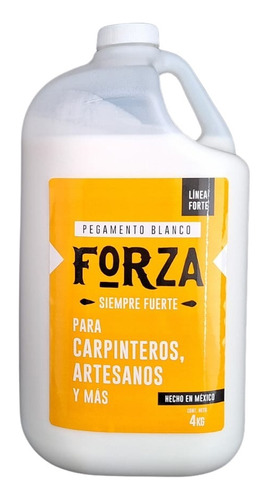 Pegamento Blanco Forza 4 Kg -forte-carpintero, Madera Y Mas