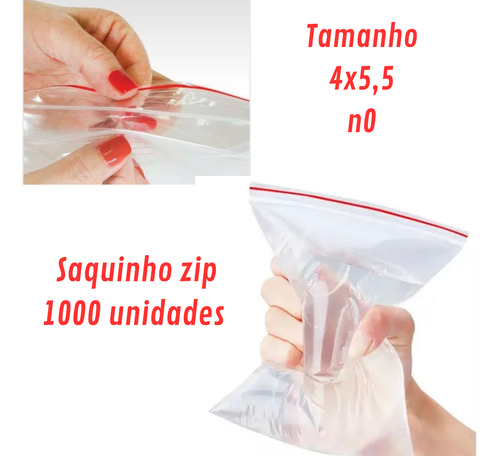 Kit 1000 Sacos Zip Saquinho 4x5,5 Abre E Fecha Bijuterias