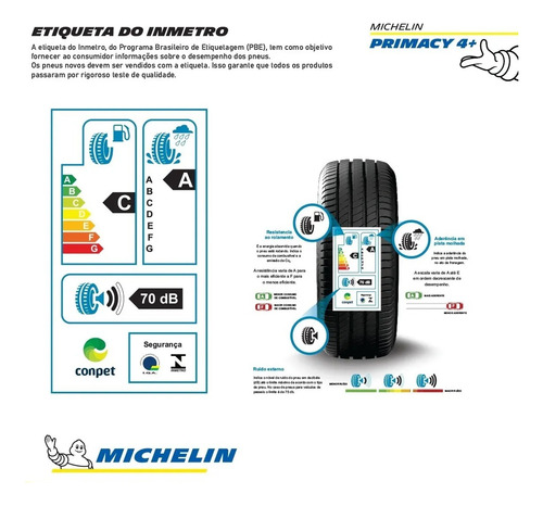 Pneu 225/50r17 98 Y Xl Tl Michelin Primacy 4+ Aro 17
